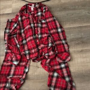 Red Plaid Button-Up Shirt